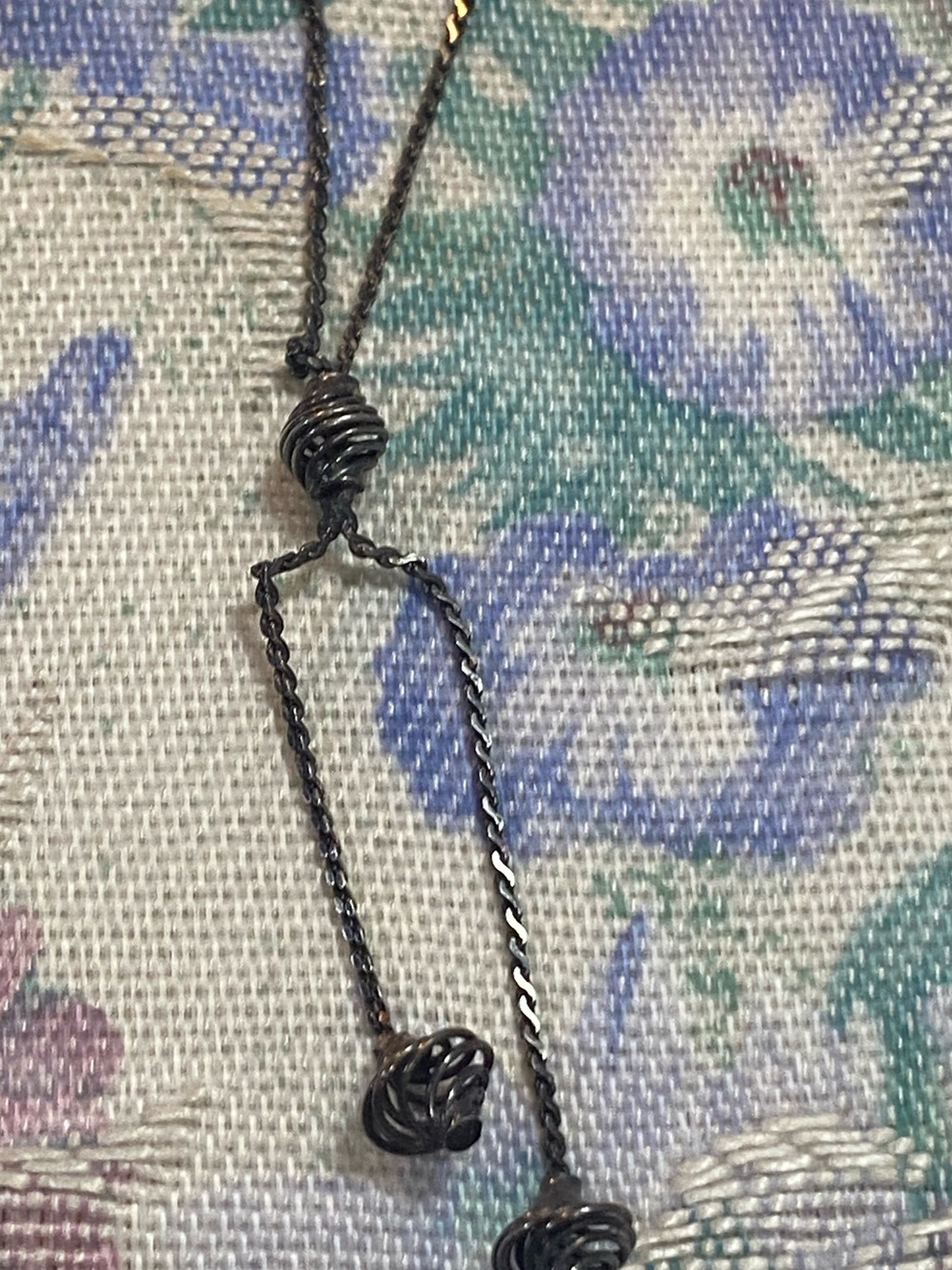 Vintage Italian silver 925 (2.5g) lariat style necklace